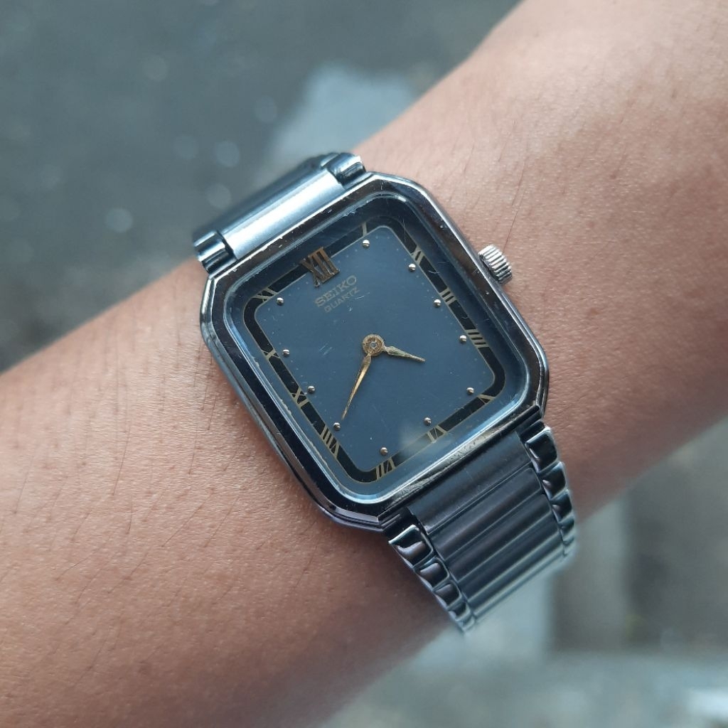 Seiko Tank Quartz Ladies Wanita 7431-5410 Roman Dial 100% Original