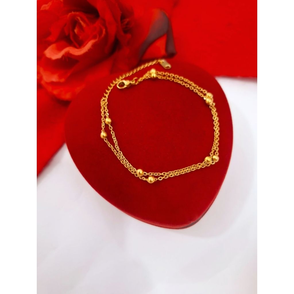 Gelang jedar 2layer titan goldpremium antikarat