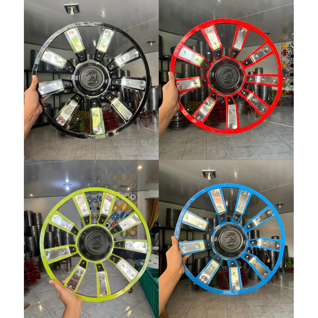Weldop truk SPIDER PLAT CROM DAUN 9 ring 16 ban belakang