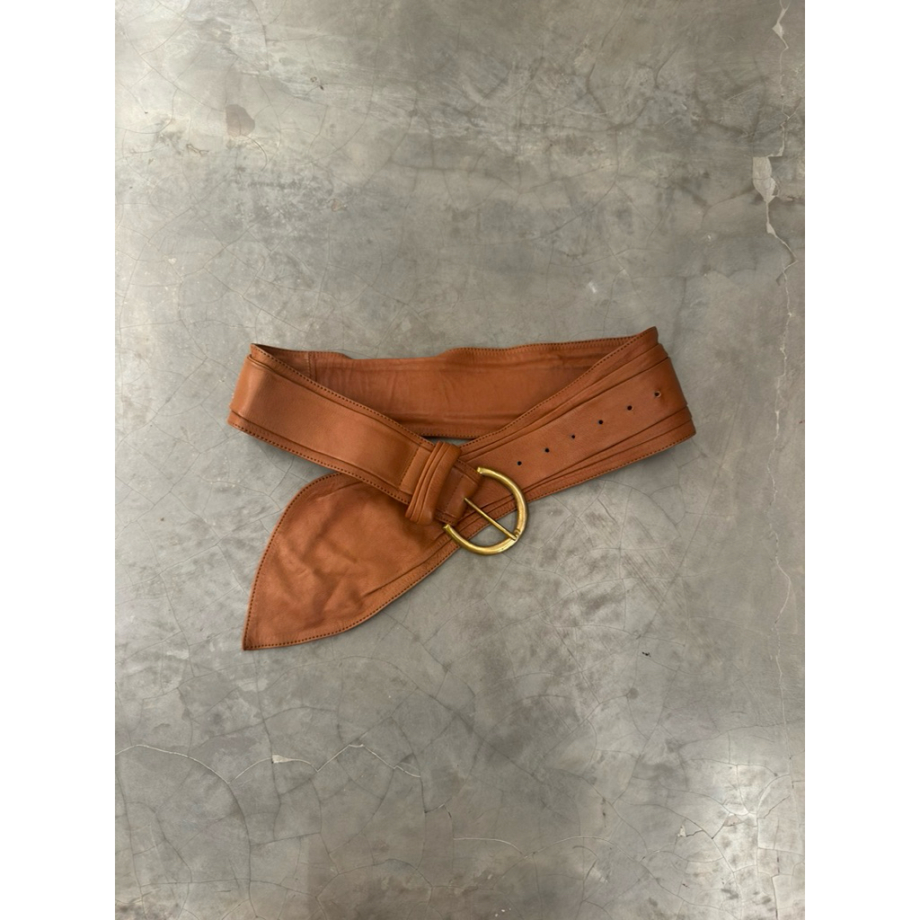 UMA AND LEOPOLD Tan Wrap Boho Belt M