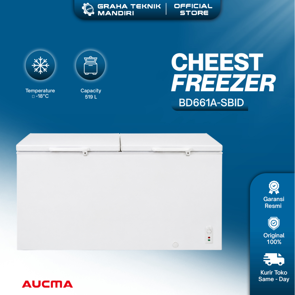 Aucma Chest Freezer 519 Liter BD661A-SBID
