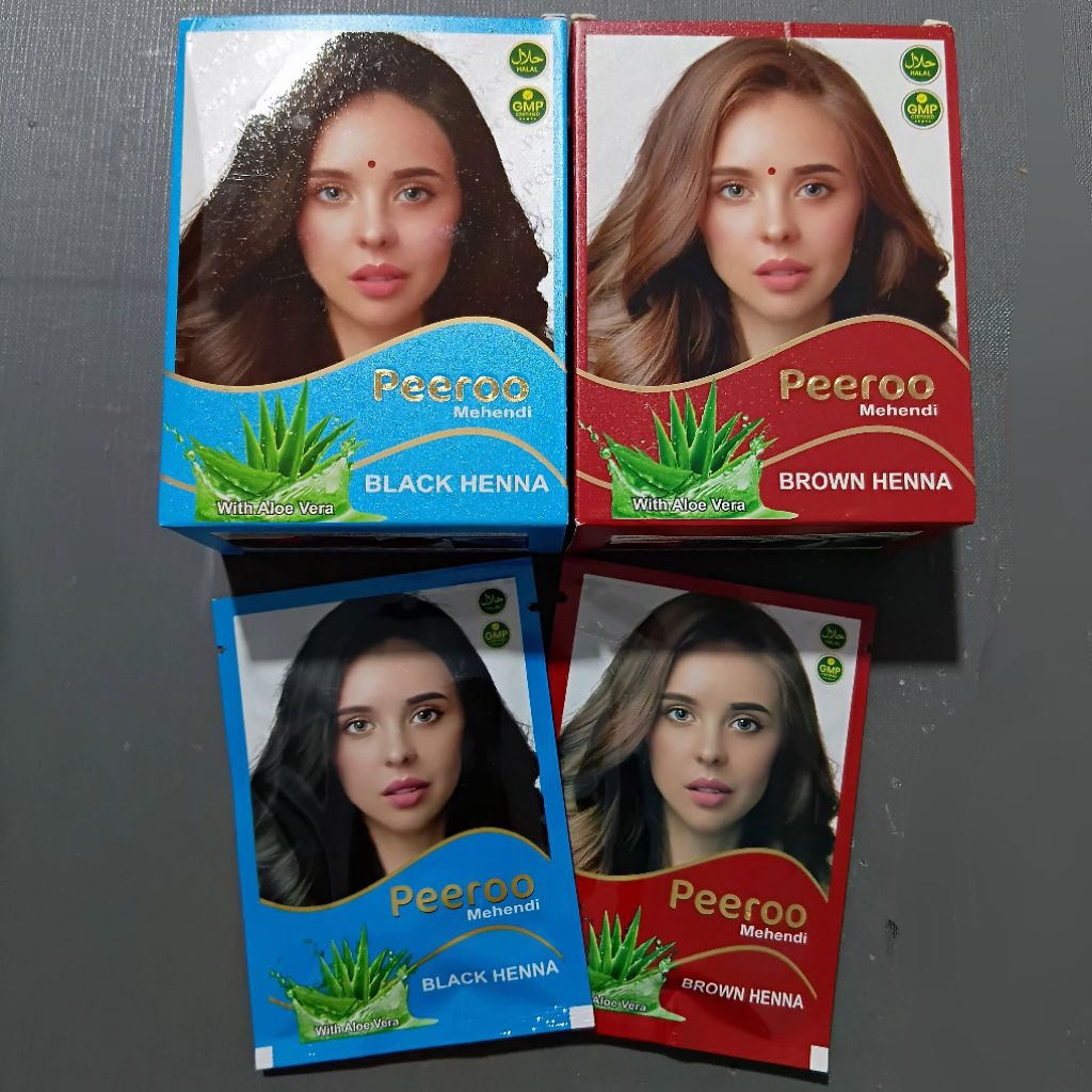 Peeroo Mehendi Henna Rambut 10gr - Peeroo Pewarna Rambut