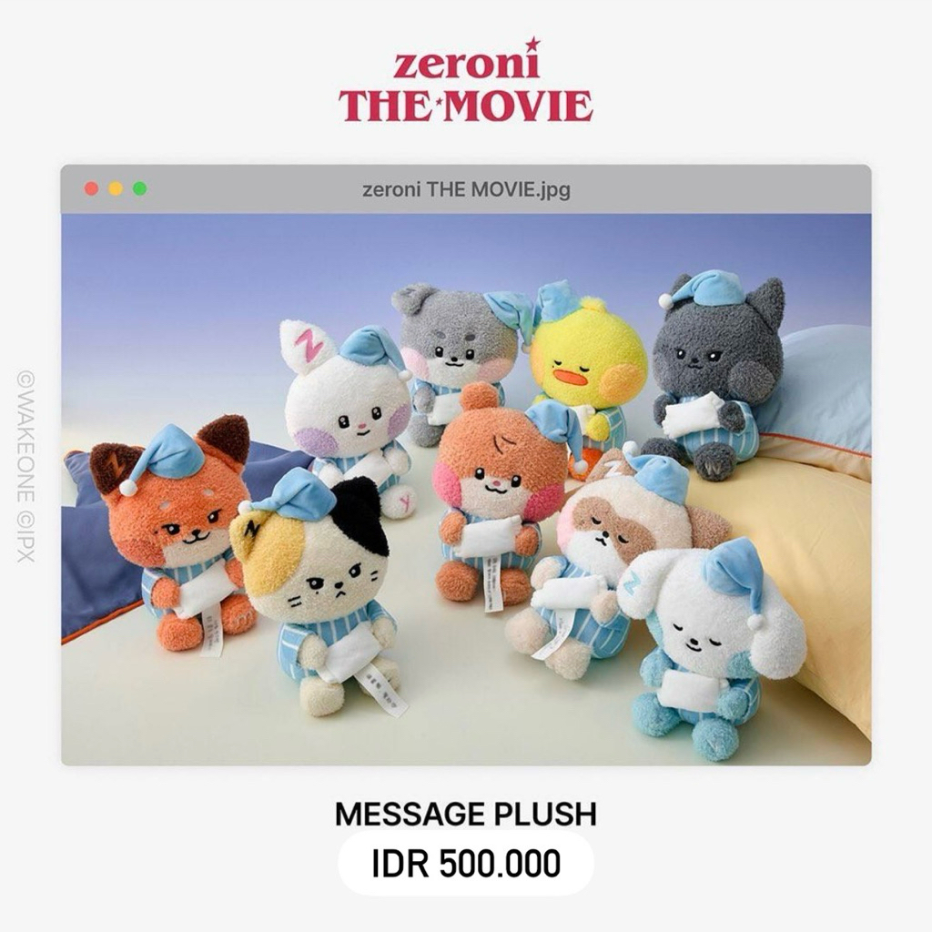 Hanini Zeroni The Movie Message Plush Official Line Friends Merchandise Zb1 Zhang Hao