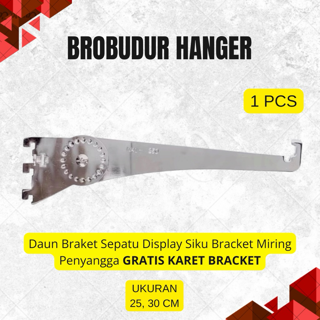 Daun Bracket Kaca Naik Turun / Breket Putar / Briket Penyangga Kaca / Display Kaca / Display Etalase