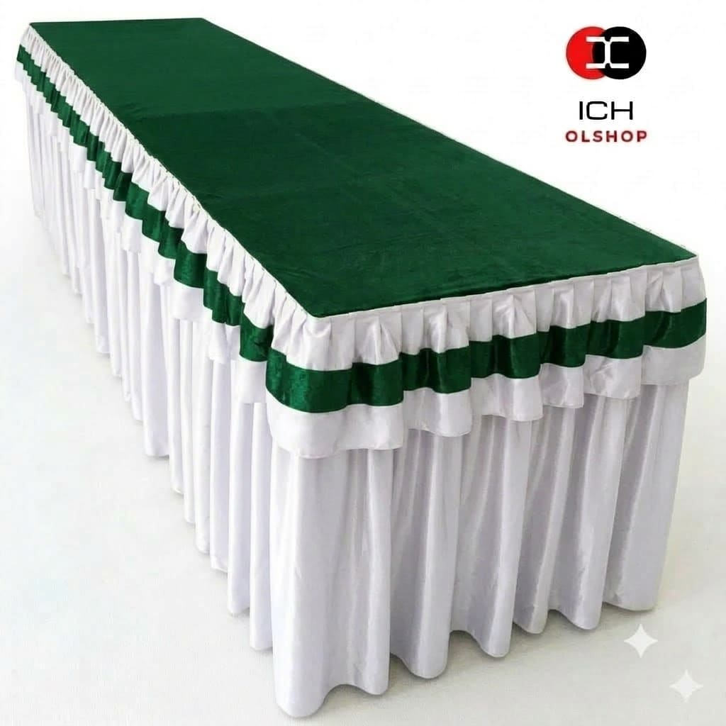 Cover Meja Prasmanan Renda Ukuran 300 x 100 x 100 cm (P x L x T)