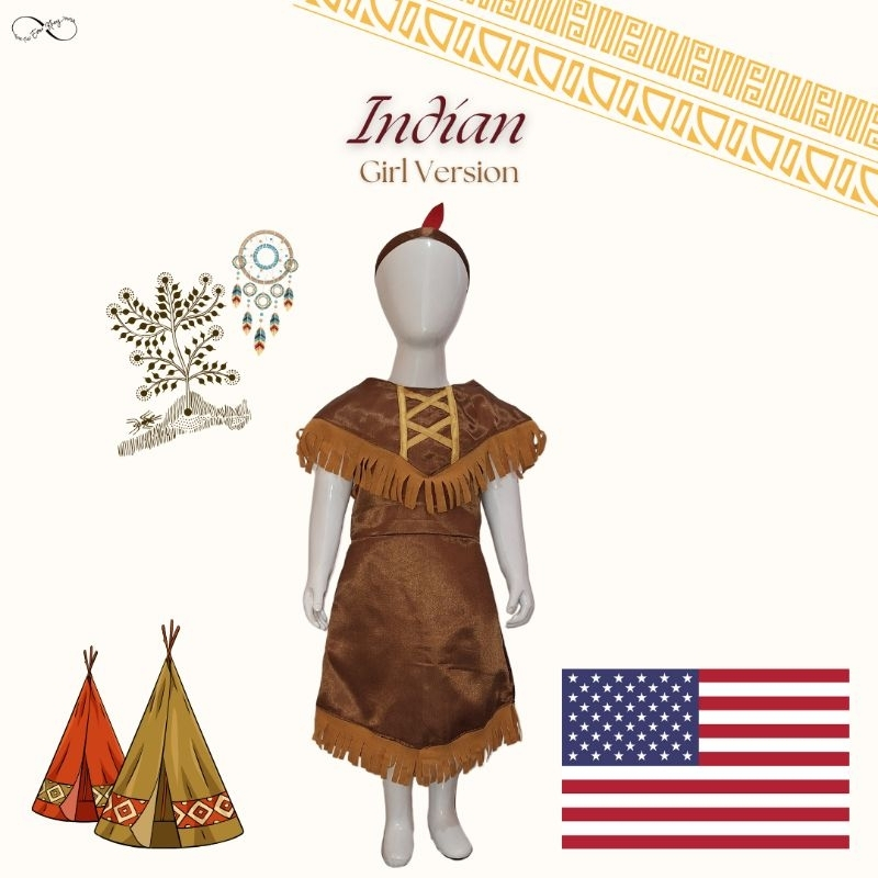 Indian Amerika Serikat/Baju Negara Amerika Serikat Girl Dan Dewasa/Pakaian Adat Internasional Suku I