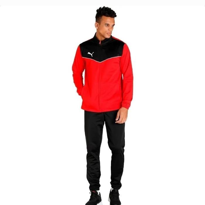 Jaket Setelan Puma IndividualRise Tracksuit Red Black 65753401