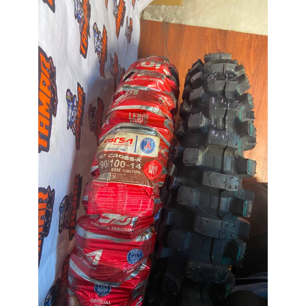 Ban Trabas Ring 14 Corsa MT Cross 90/100-14 Ban Trail Minitrail / Matic Ring 14 NOS ( NEW OLD STOCK 