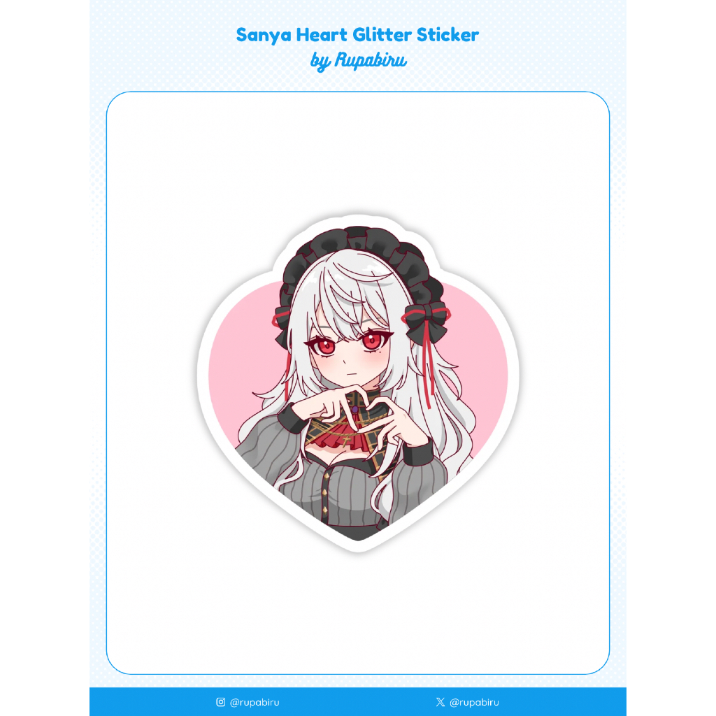Nijisanji Sanya Heart Glitter Sticker