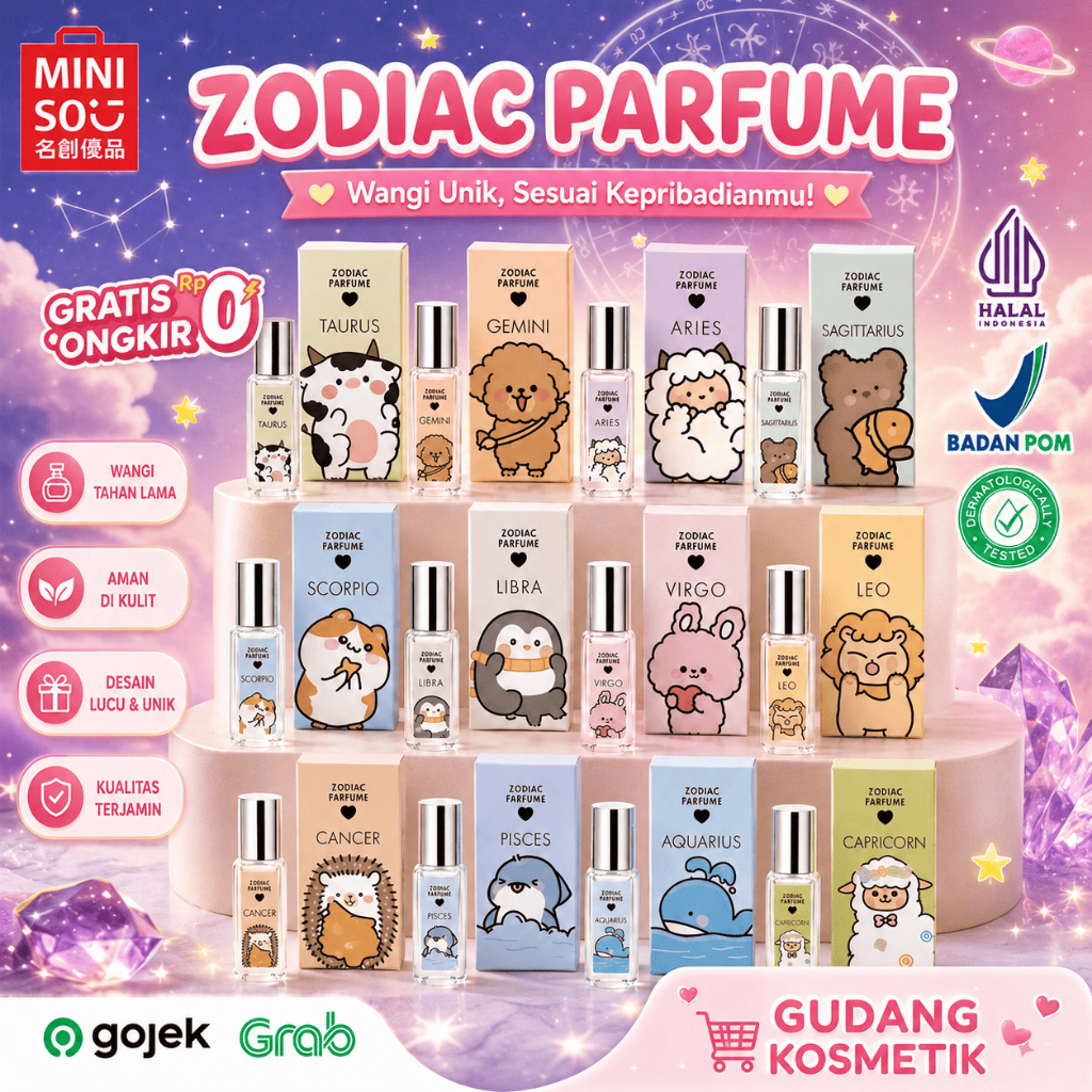 MINISO ZODIAC PARFUME 10ML MINI PERFUME  EDT TAHAN LAMA DAN WANGI ORIGINAL PARFUME TRAVEL