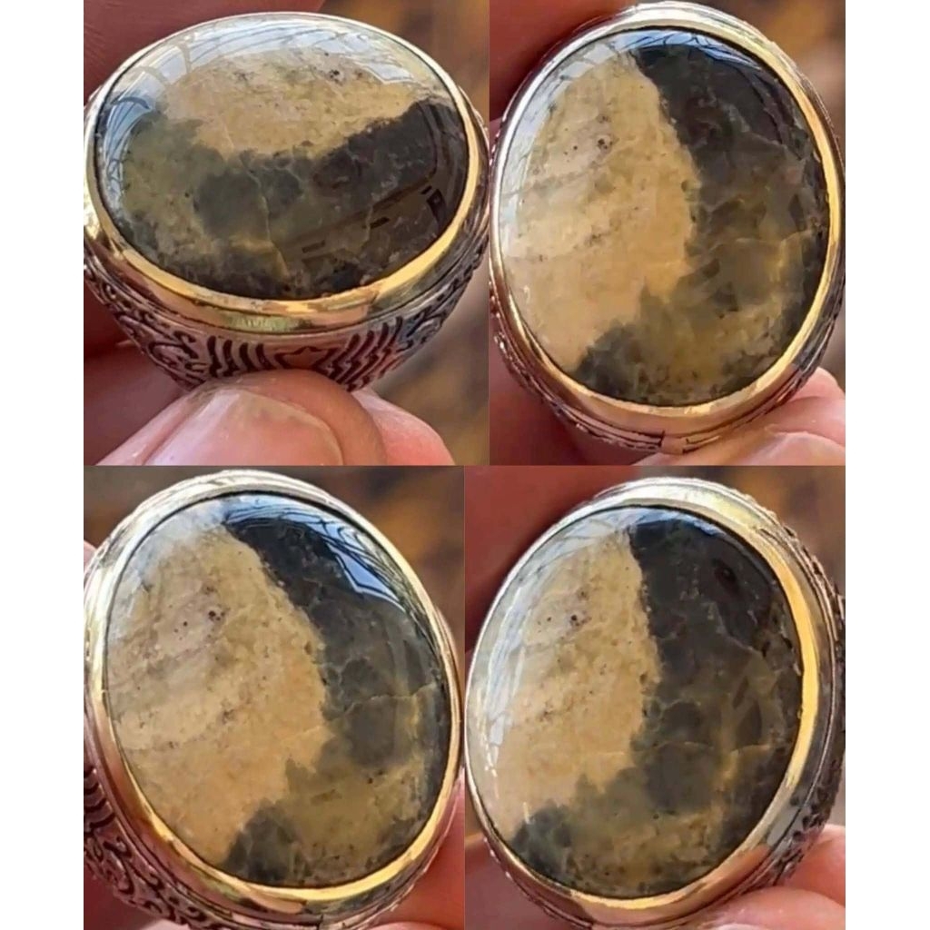 NATURAL CINCIN PIRUS HUBAI MOTIF YIN YANG DWI WARNA AJIB ANTIK