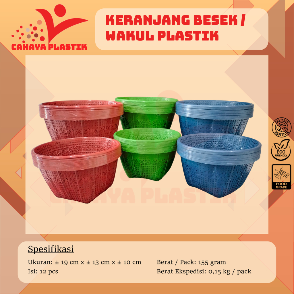 Keranjang Besek / Wakul Plastik / Besek Tradisi Selamatan /Besek Plastik / Besek Selamatan Isi 12pcs