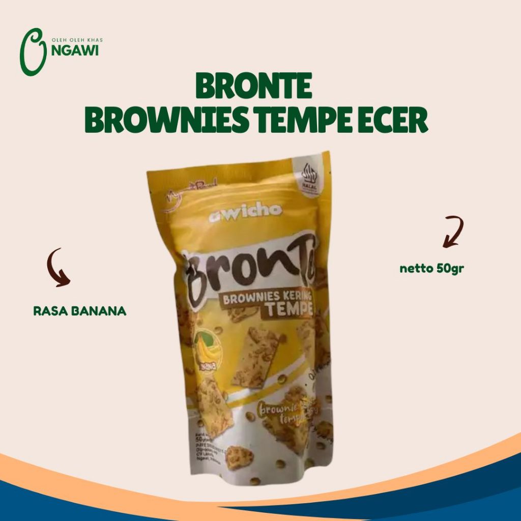 AWICHO Brownies Tempe kering, Bronte BANANA, Brownies Tempe Crispy, Oleh Oleh Ngawi, Jajanan Ngawi