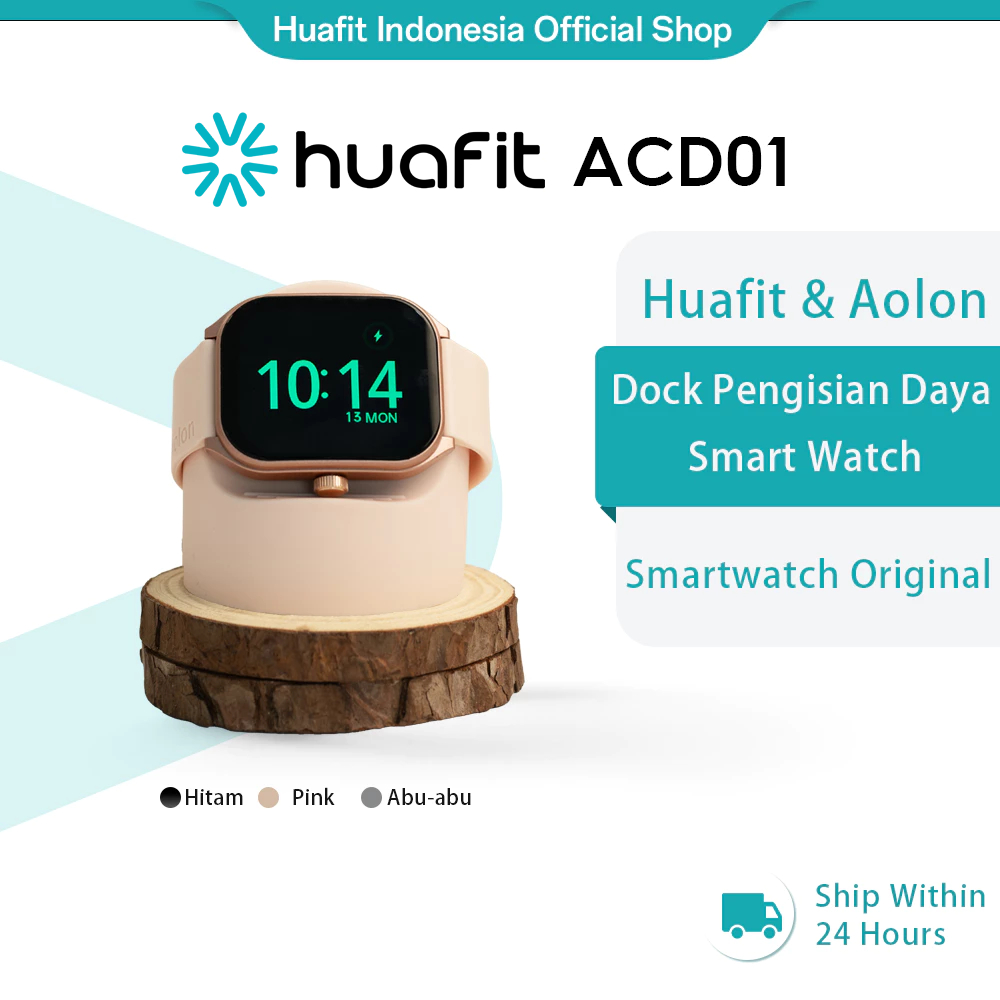 Huafit x Aolon Smart Watch dengan Dock Pengisian Daya Silikon Smartwatch Original