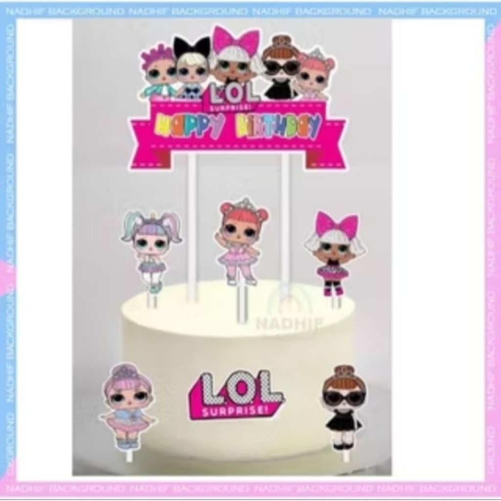 Toper karakter LOL / hiasan kue ulang tahun / cake dekorasi.