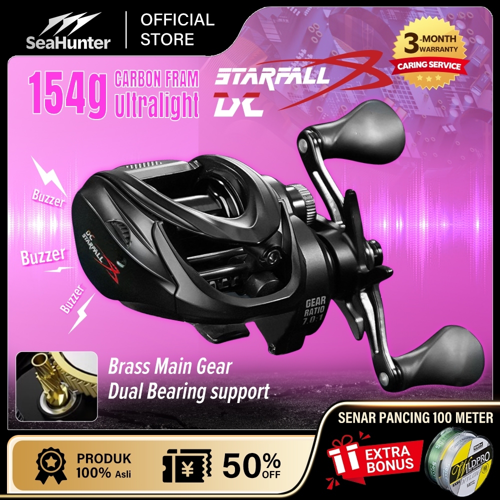 [OFFICIAL] SeaHunter STARFALL DC Upgrade Reel Pancing DC BC Baitcasting Reel Casting Buzzer Digital 
