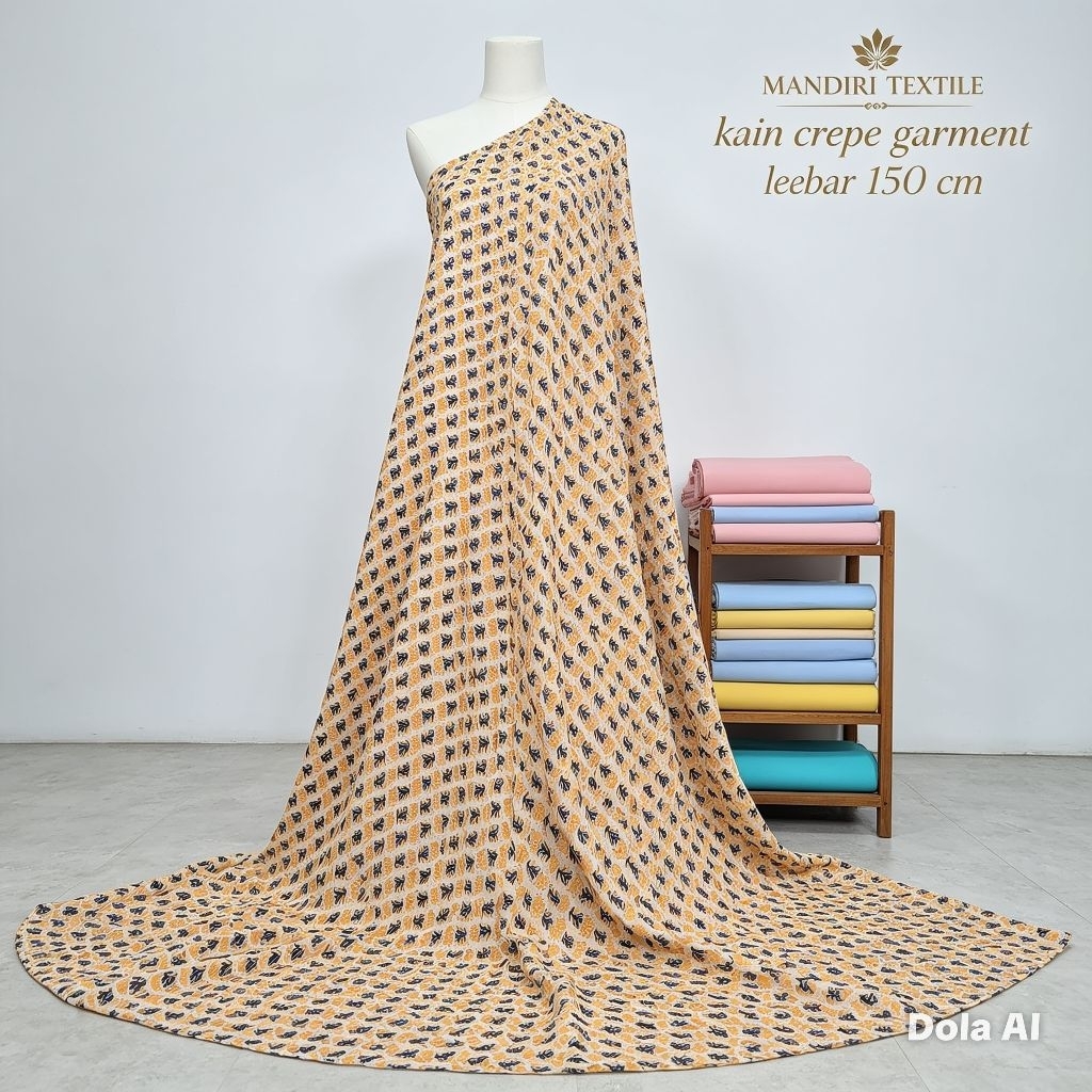 Kain Crepe Premium Motif - Kain Crepe Garment Motif - Harga Tertera 0,5 Meter