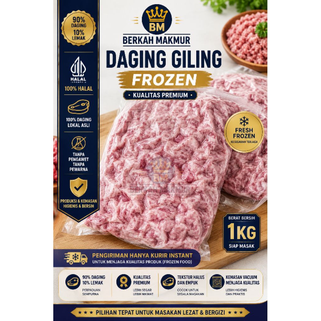 DAGING SAPI GILING FROZEN 1 Kg PREMIUM DAGING GILING BEKU HALAL