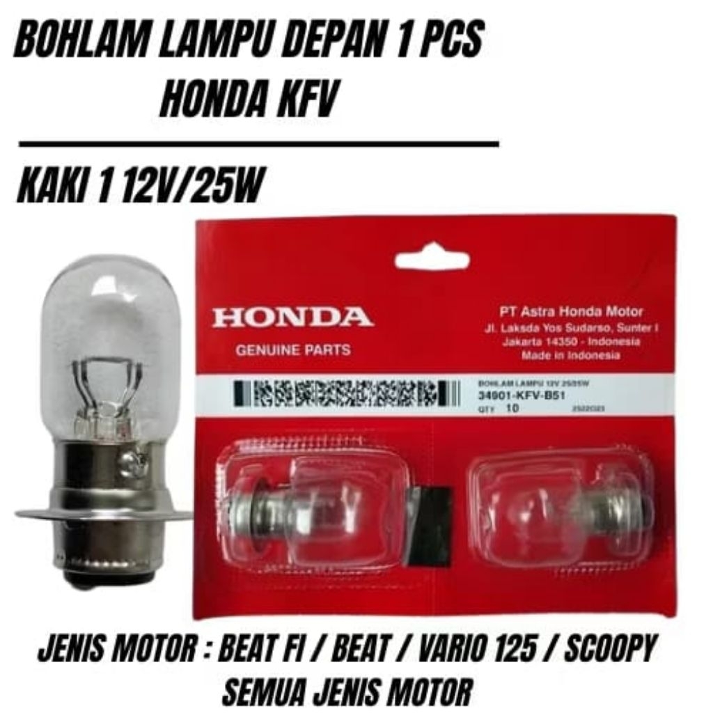 Bohlam lampu depan beat fi Honda KFV