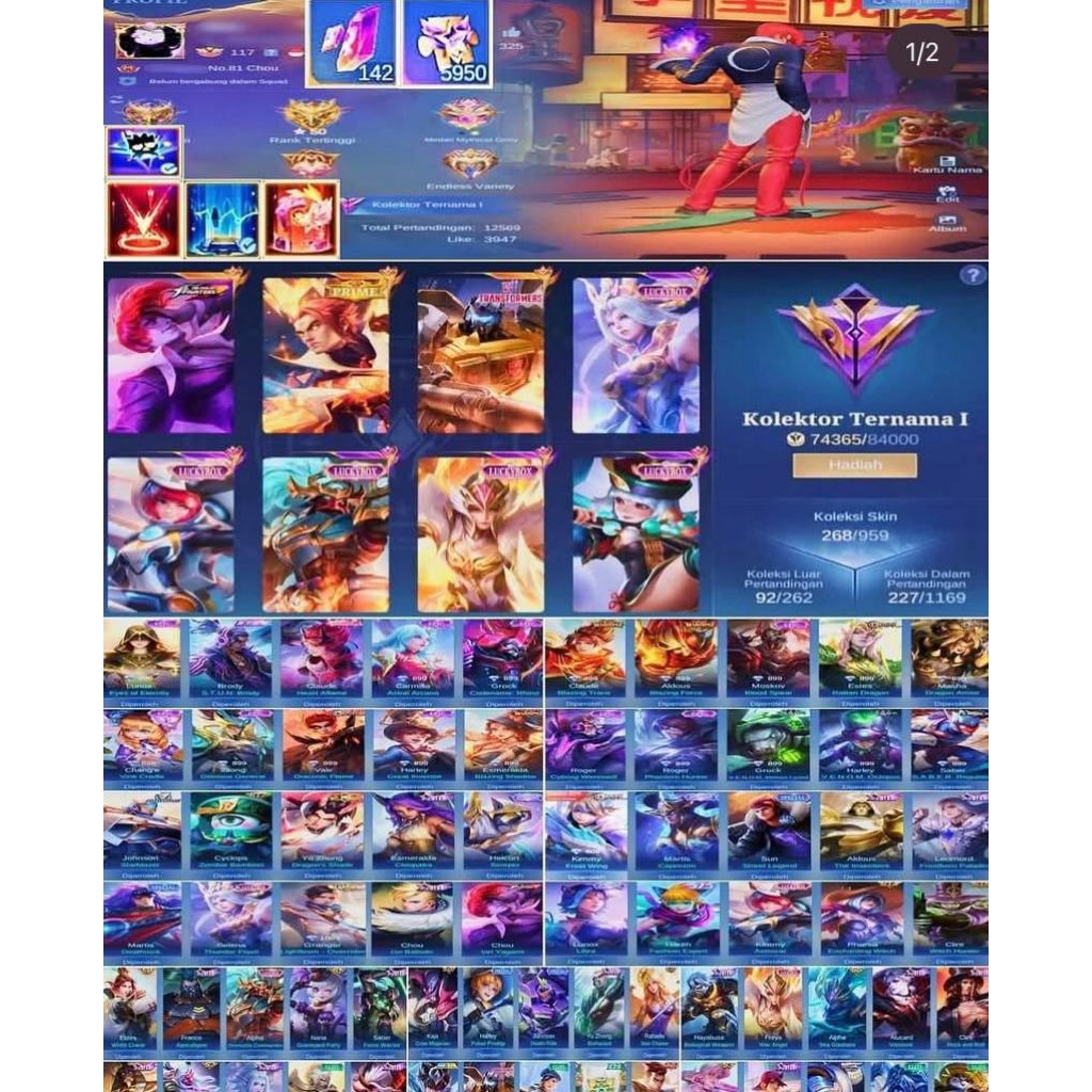 jual akun ml sultan