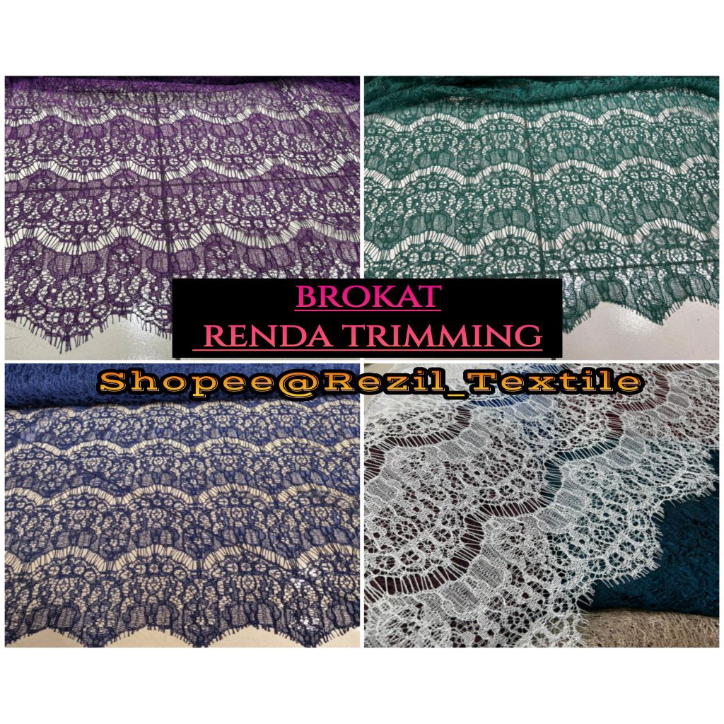 BROKAT RENDA / RENDA TRIMMING/ Brukat Renda pinggiran / Brokat Renda Meteran / Kain Renda Potongan