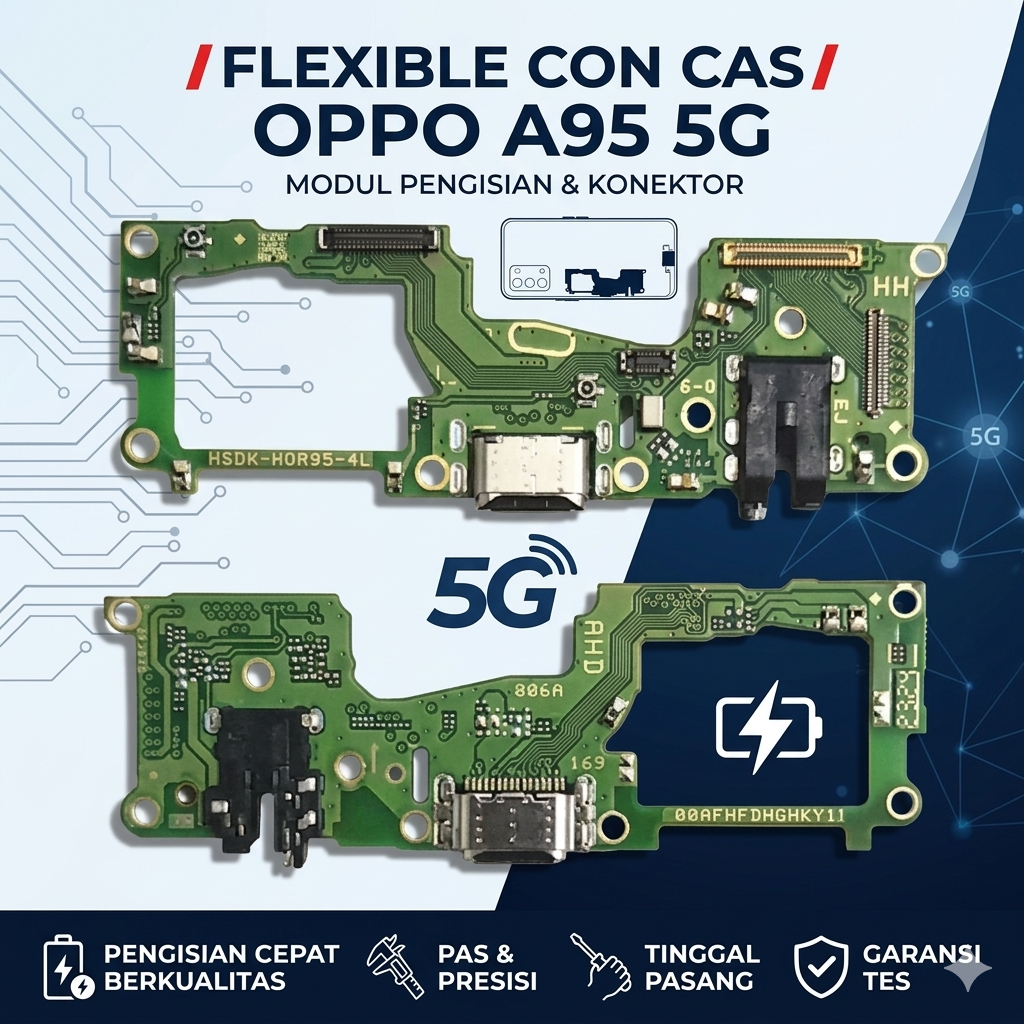 Flexible Con Cas Oppo A95 5G / Fleksibel Charger Konektor Cas Oppo A95 5G Board Charging