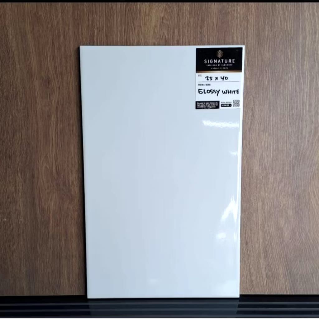 Keramik 25x40 Mulia Glossy White | glossy