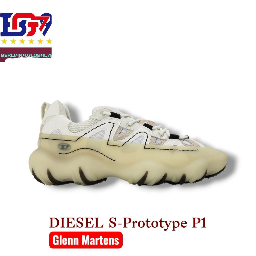 Diesel S Prototype P1 Sneakers Chunky Pria Wanita Unisex Casual Shoes Sepatu Kets Gaya Futuristik Gl