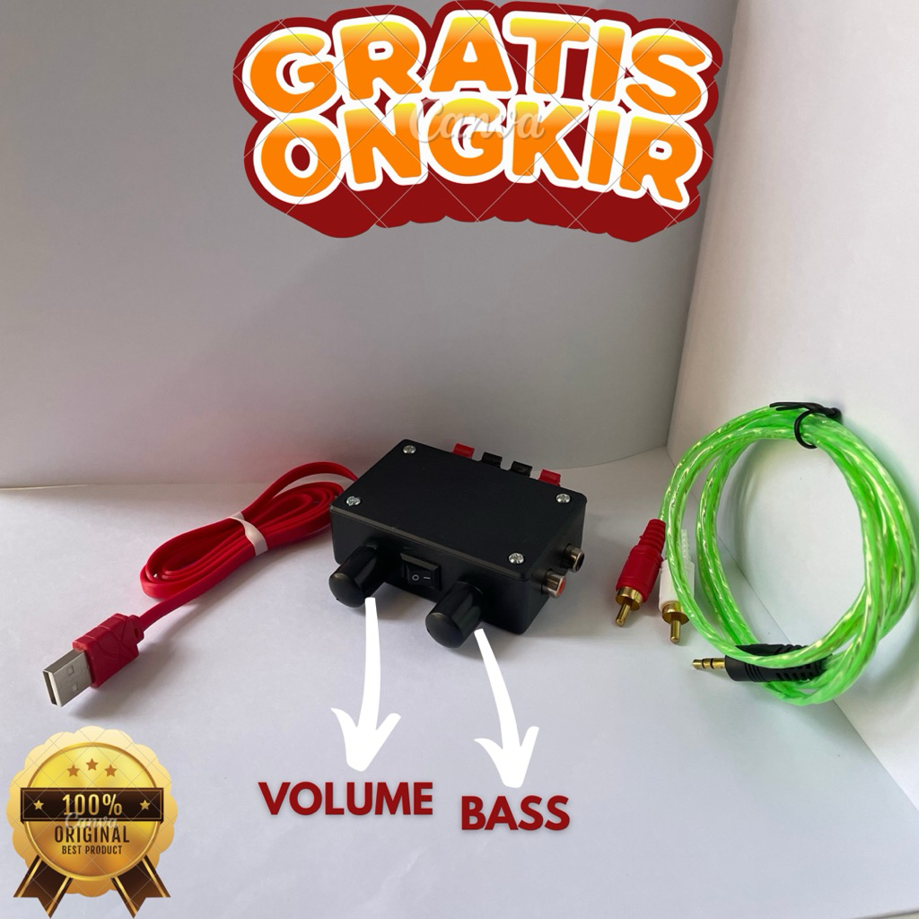 POWER MINI 5 volt RCA VOLUME dan BAS /AMPLIFIER TERMURAH RCA/AMPLIFIER RCA 5volt/AMPLIFIER MINIATUR