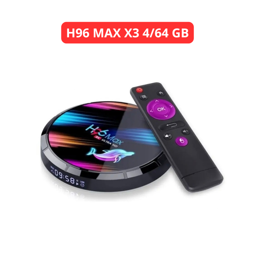 H96 MAX X3 - Android 9.0 Smart TV Box 8K Ultra HD - RAM 4GB ROM 64GB