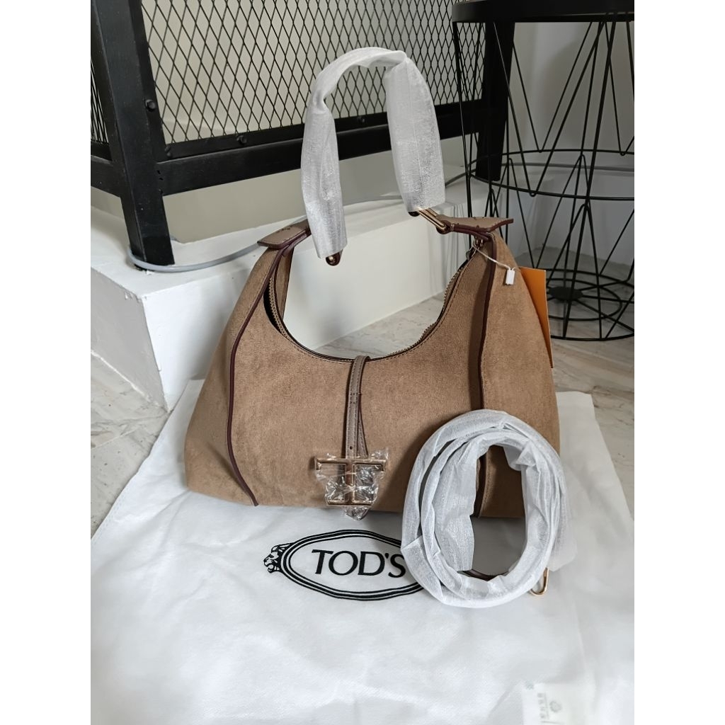 Sale Tas Wanita Tod's Suede Warna Apricot