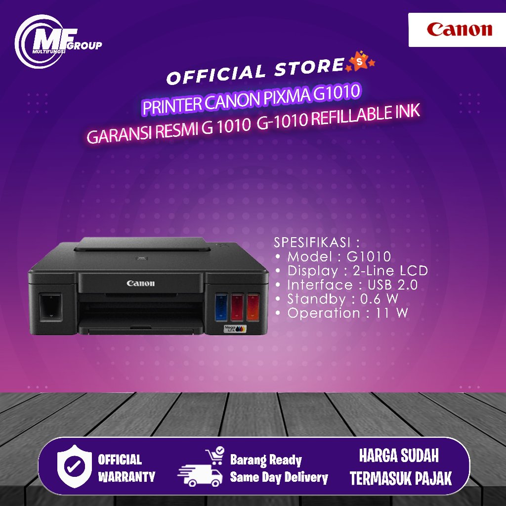 Printer Canon Pixma G1010 Garansi Resmi G 1010  G-1010 Refillable Ink
