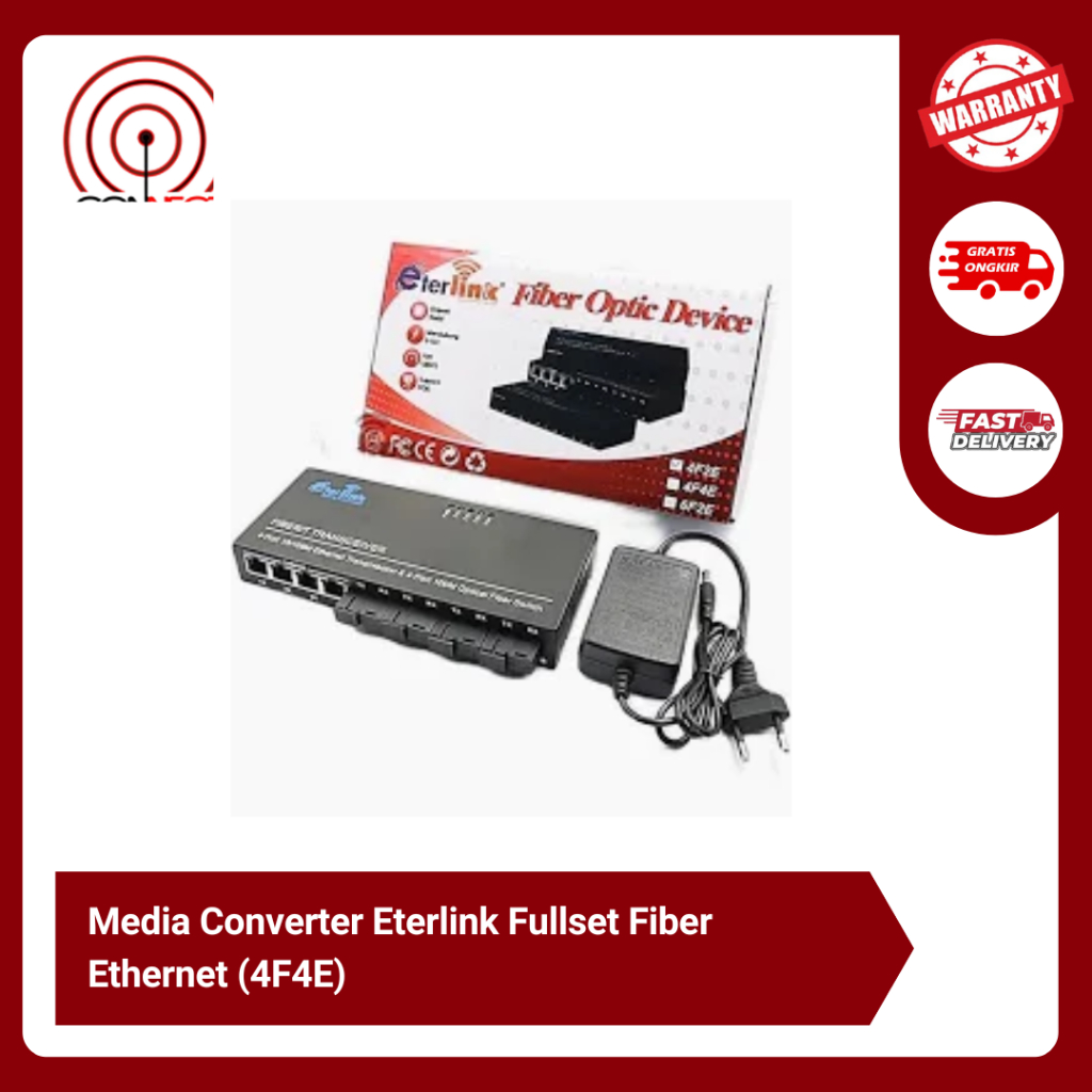 Media Converter Eterlink Fullset Fiber Ethernet (6F2E)
