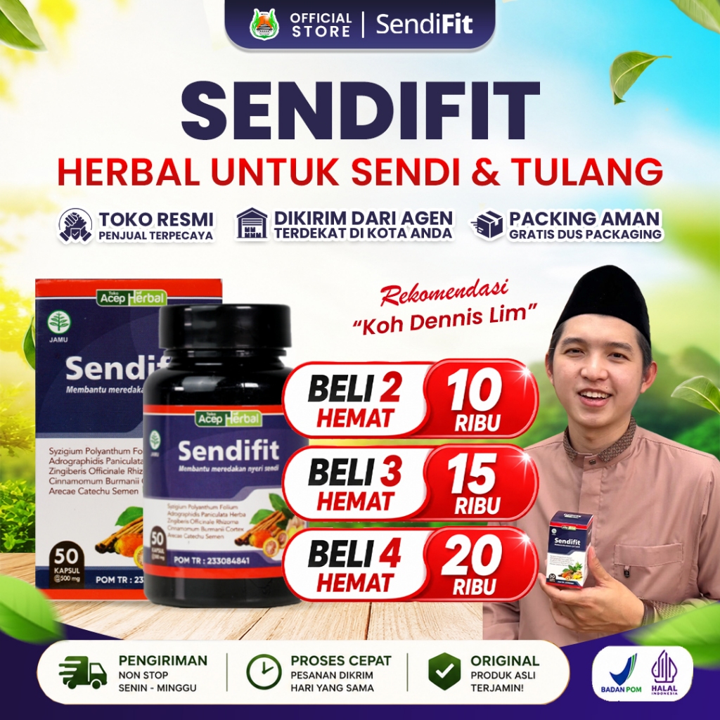 Sendifit 100% Original Herbal Nyeri Sendi Saraf Kejepit Nyeri Otot Lutut Nyeri Bokong Asam Urat