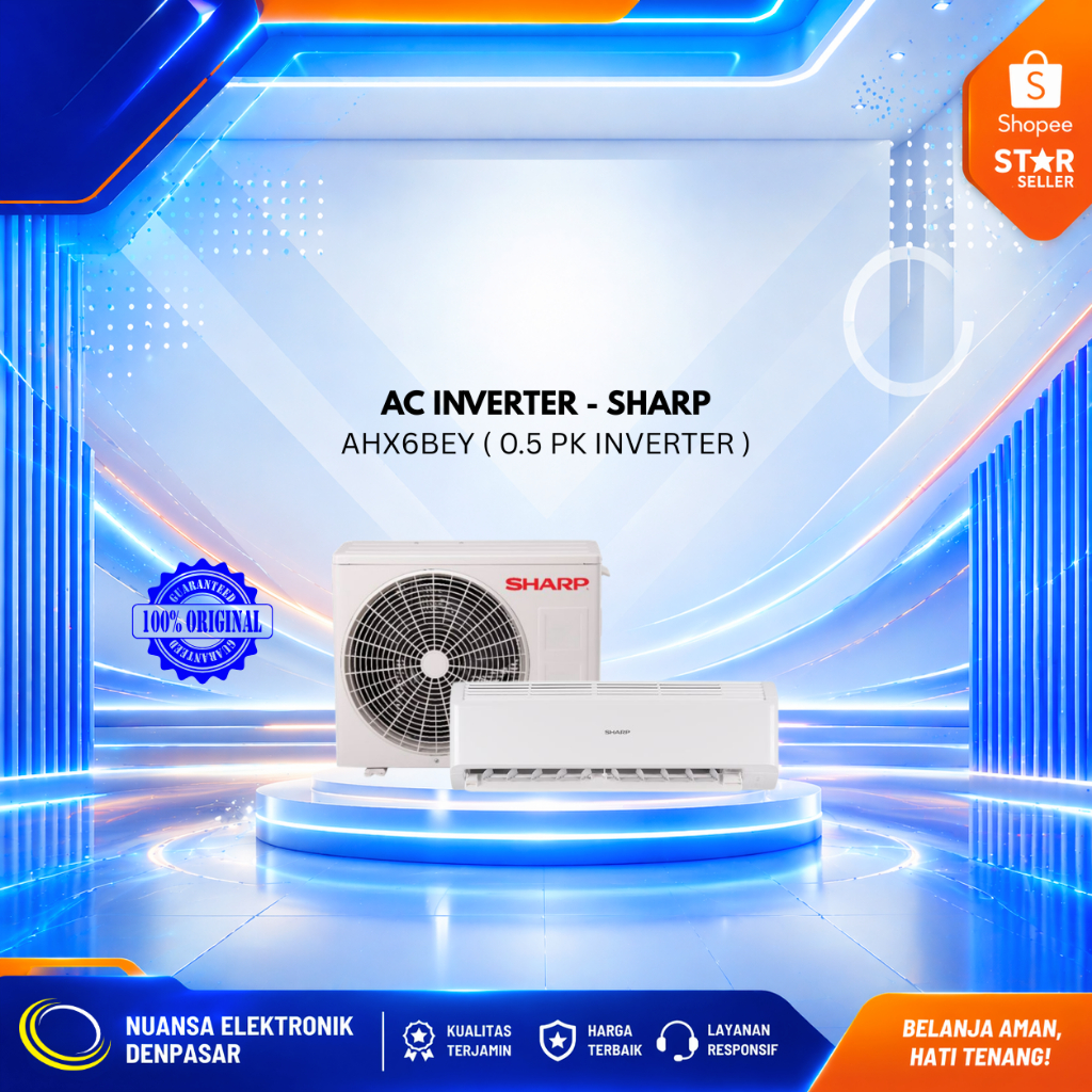 AC SHARP INVERTER AHX6BEY 0.5PK J-TECH - NUANSA ELEKTRONIK DENPASAR