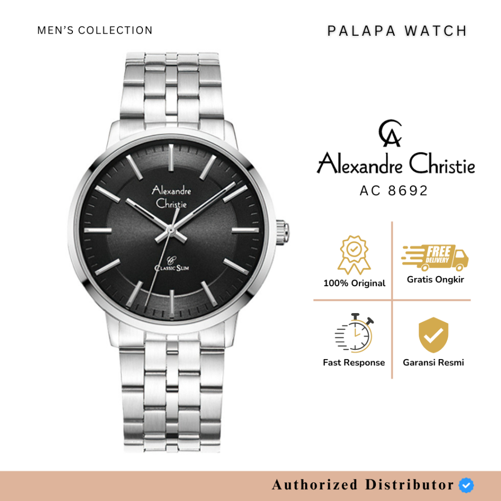 Jam Tangan Pria Alexandre Christie  AC 8692 / AC 8657 / AC 8694 Rantai Original