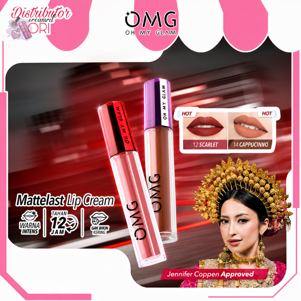 OMG OH MY GLAM Matte Kis Lip Cream 3.5 gr / LIPSTIK OMG BEAUTY / LIP GLOSS