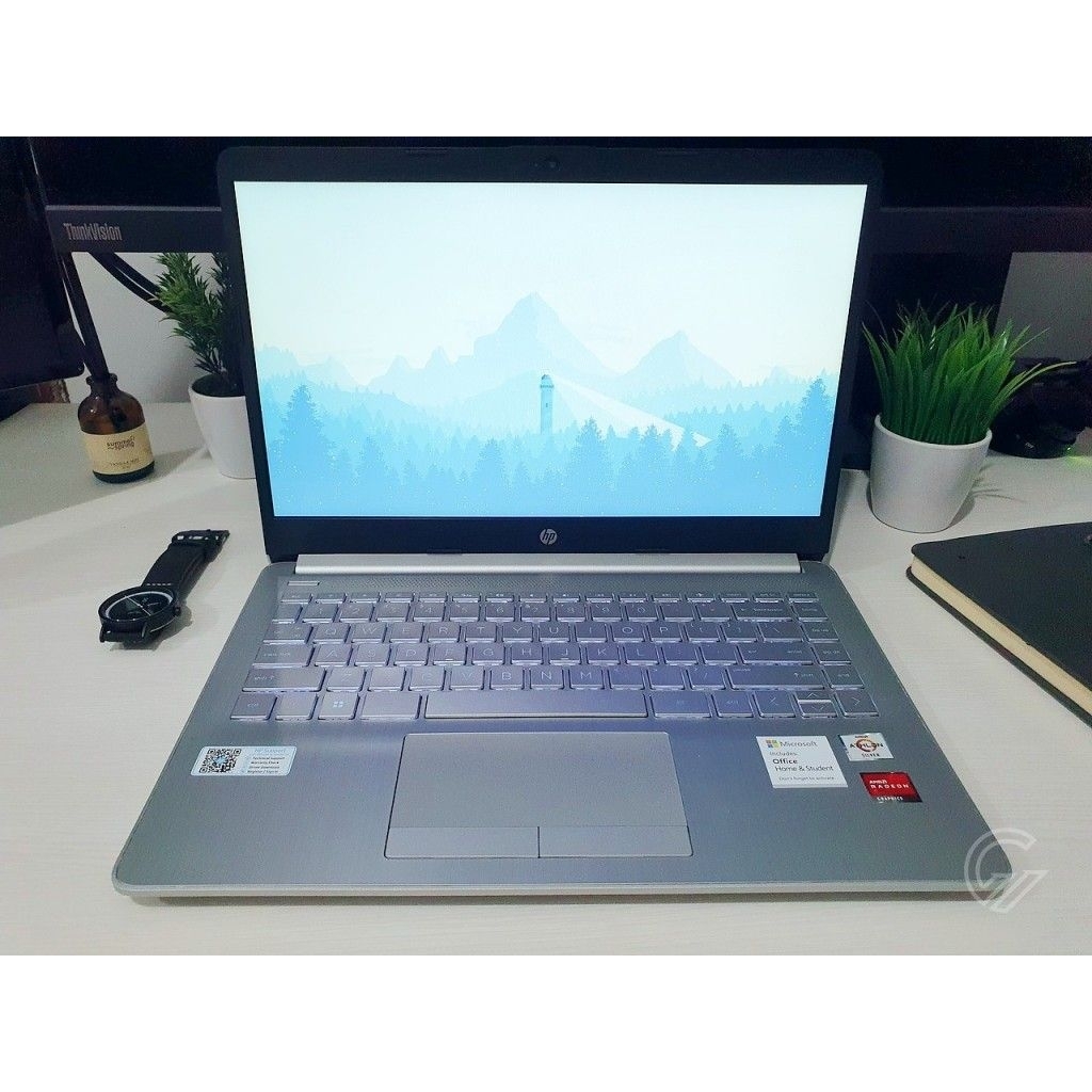 Laptop hp 14s dk1524au amd athlon n3050 Ram 4gb SSD ex kantor