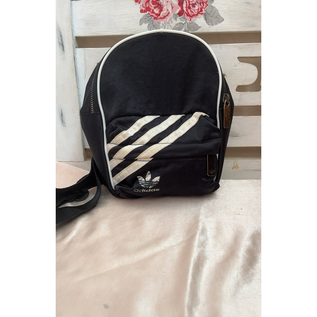 adidas woman mini 3 stripes nylon backpack preloved