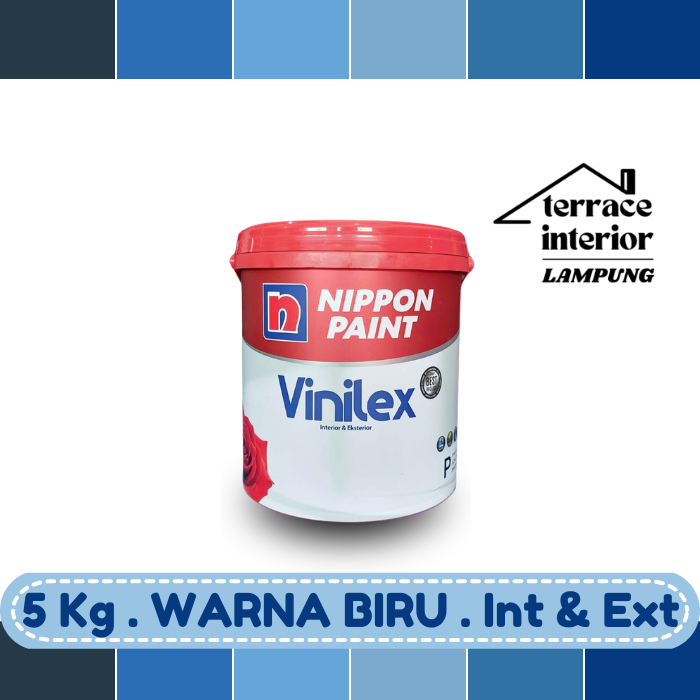 Cat Tembok Nippon Vinilex 5000 Interior & Exterior Biru 5 Kg