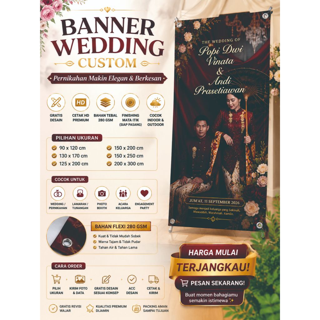 Cetak Banner Wedding / Pernikahan Custom