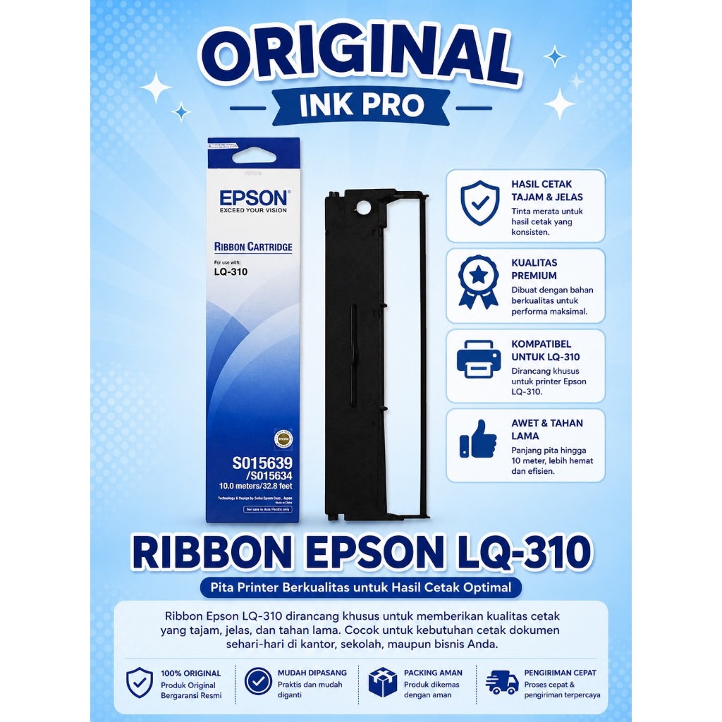 Epson Ribbon LQ-310 Black printer dot matrix Epson LQ-310 Dot Matrix Printer