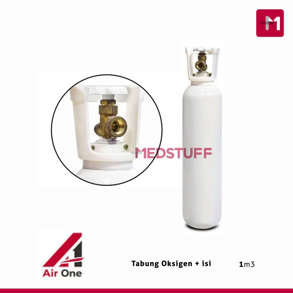 Tabung Oksigen 1m Kubik + Isi Oxygen Onemed Airone Tabung O2 Medis Portable Lengkap Regulator Tabung