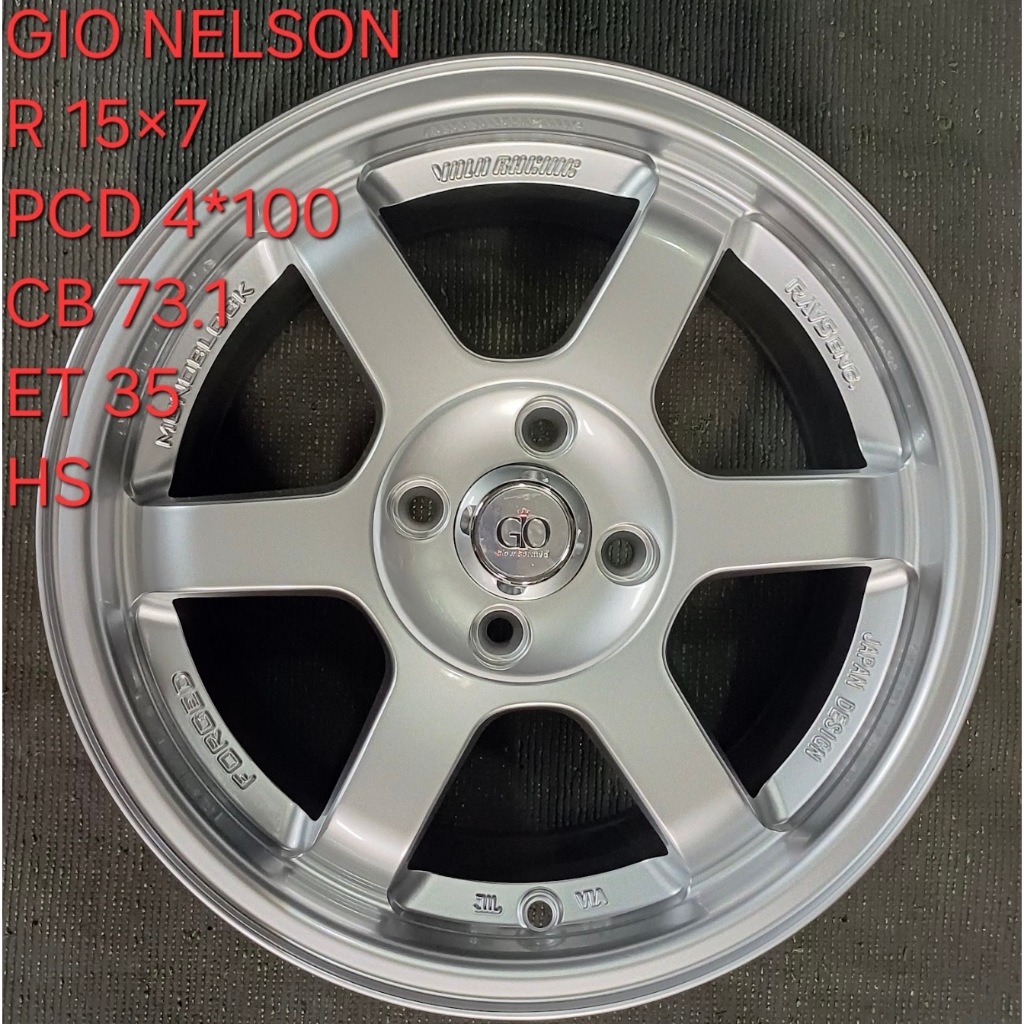 Velg Mobil TE37 15x7.0 PCD 4x100 ET 35 Hyper Silver Ring 15 R15 Gio Nelson