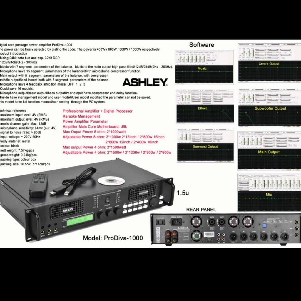 Amplifier digital Ashley Prodiva 1000 original processor ashley
