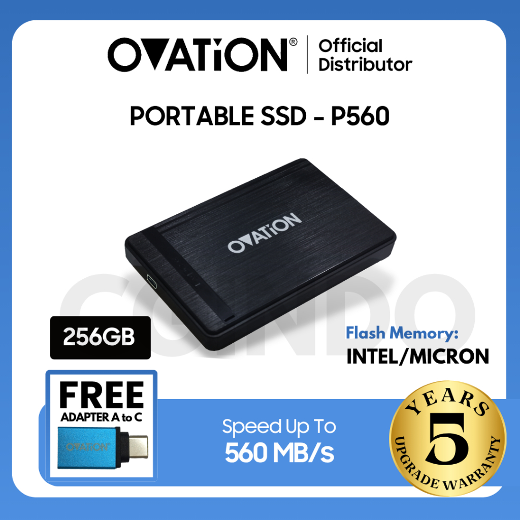 OVATION P560 SSD Portable 256GB  External Eksternal SSD Type C Portable SSD - Garansi Resmi 5 Tahun