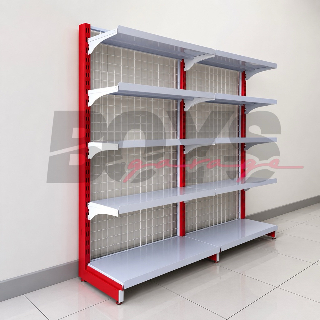 Rak Minimarket 2 Paket Hemat - 5 Susun , 2 Rak Gondola Minimarket Single 1 Starting - 1 Jointing