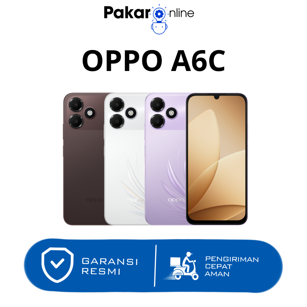 OPPO A6c 4/64GB 4/128GB (4+4GB Extended RAM) HP Android Murah Terbaru 2026 Handphone