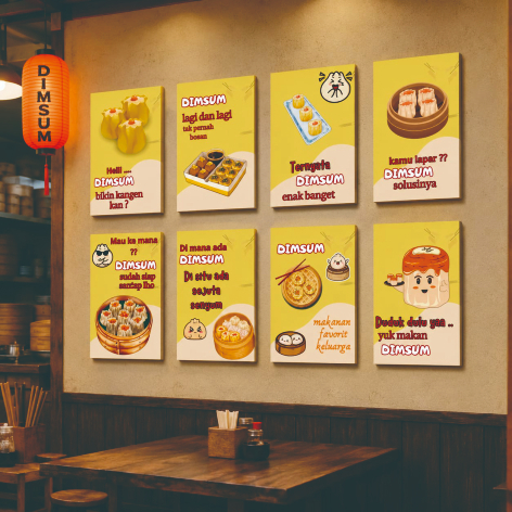 Poster dimsum uk 20x30 cmhiasan tembok warung dimsum hiasan toko dimsum kedai dimsum