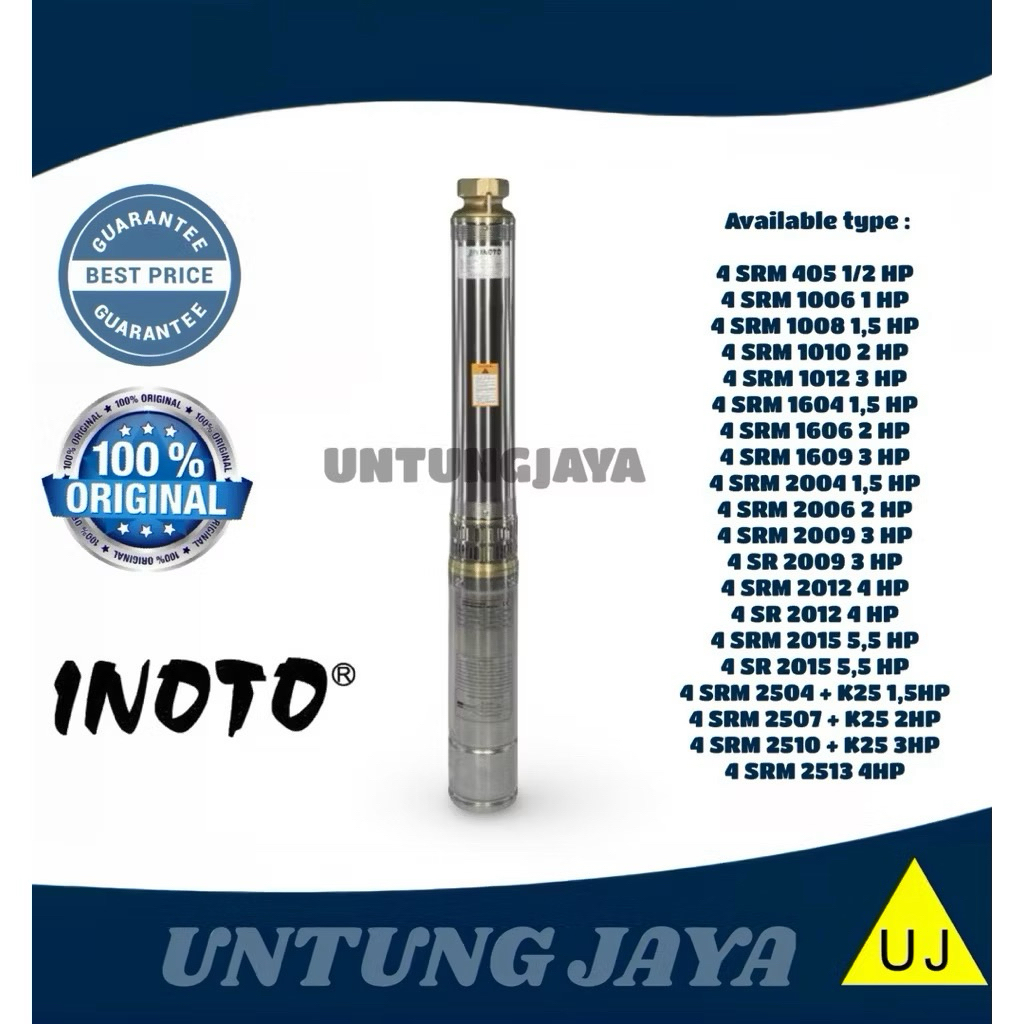 POMPA SUBMERSIBLE INOTO 6 SR 3603 5,5 HP 3 PHASE // POMPA CELUP INOTO 6SR3603 5,5HP 3PHASE // JUAL P